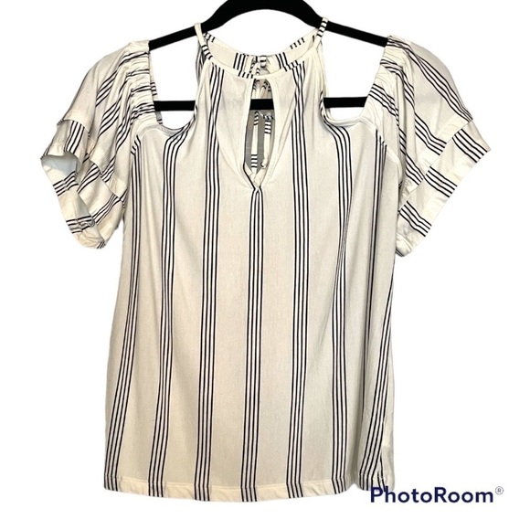 AEO Soft & Sexy Cold Shoulder Stripe Tee | S - Picture 3 of 8